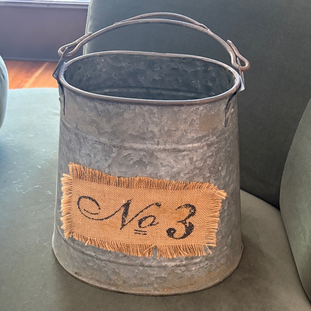 Large metal bucket